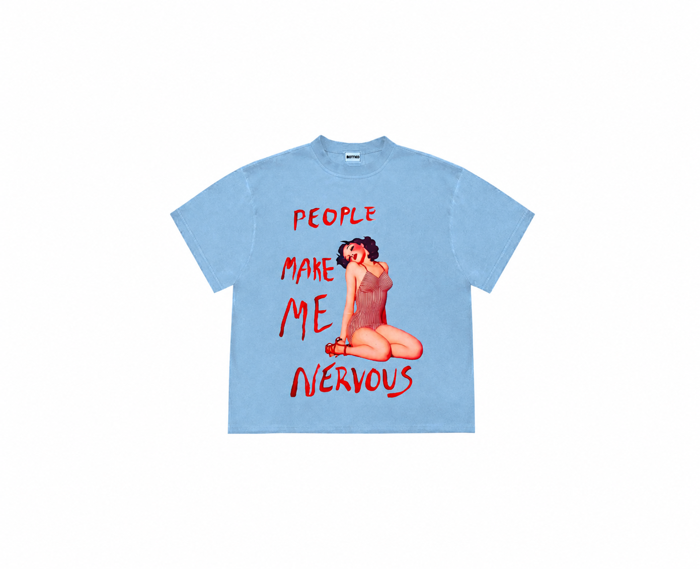 Tricou „People Make Me Nervous” – Tricou Statement Vintage Aesthetic