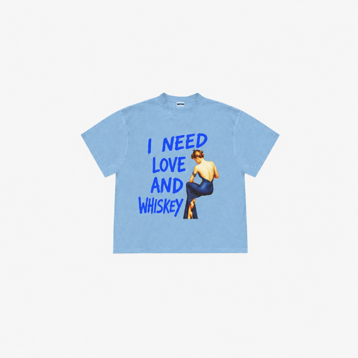 Tricou „I Need Love and Whiskey” – Tricou Statement Vintage Aesthetic
