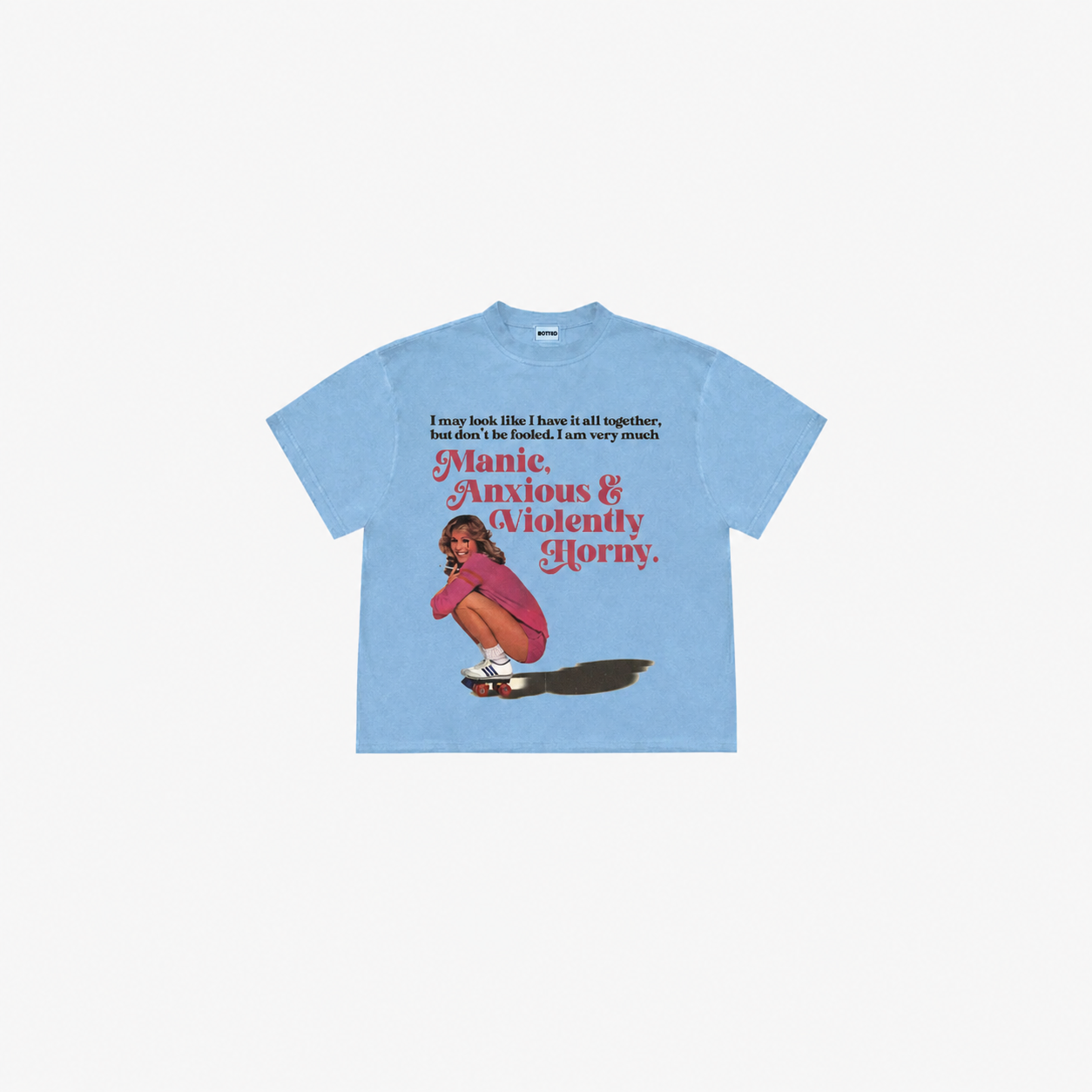 Tricou „Manic, Anxious & Violently Horny” – Tricou Vintage Aesthetic
