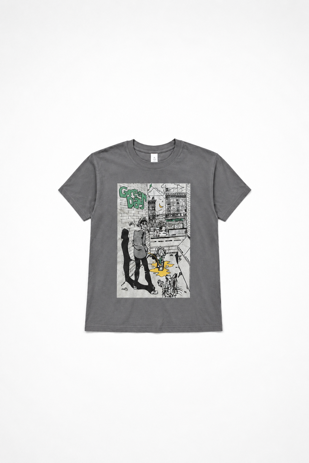 Tricou Green Day Gri cu Print Artistic – Graphic Tee Rock Unisex | Bumbac
