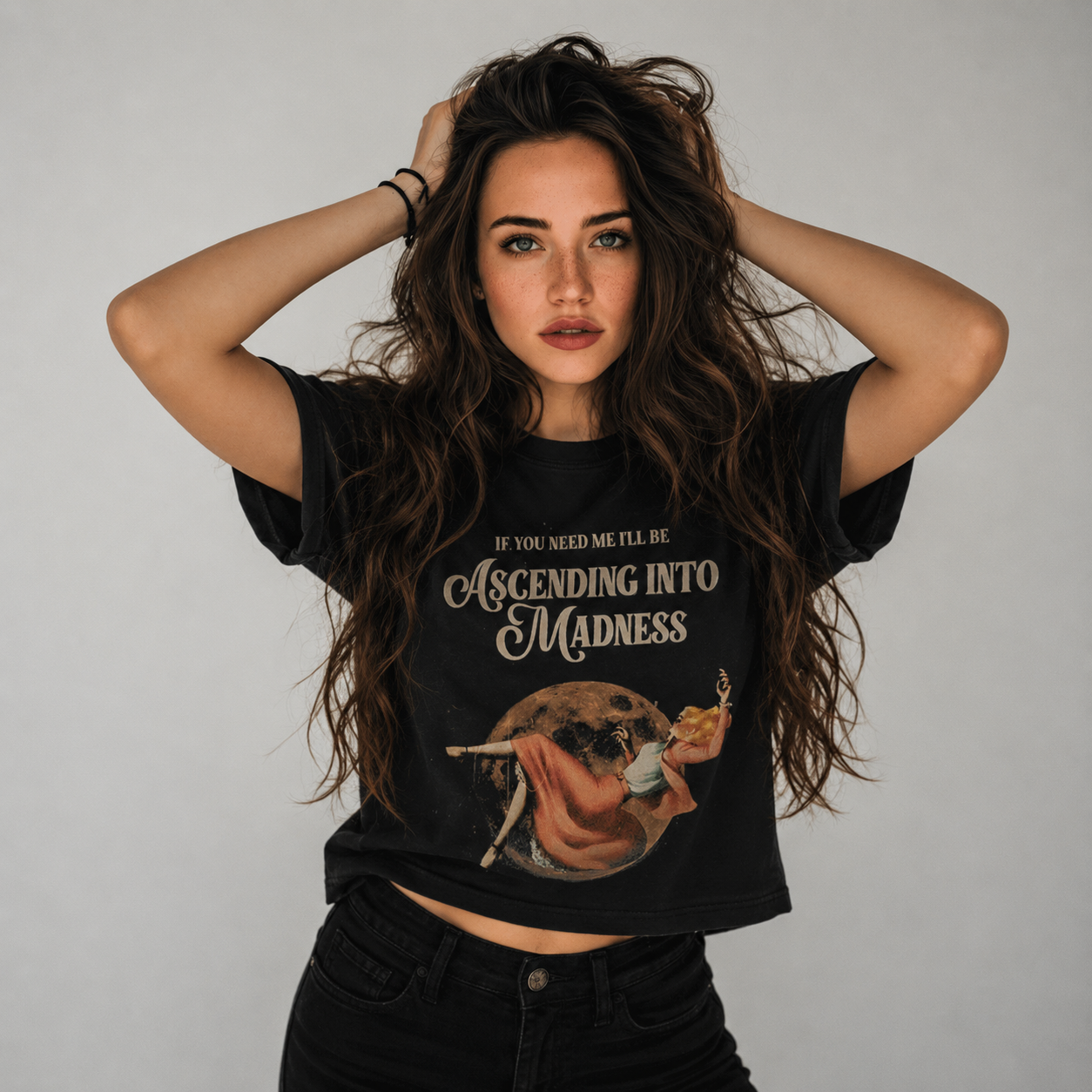 Tricou „Ascending Into Madness” – Tricou Oversize Vintage Aesthetic - imagine 2