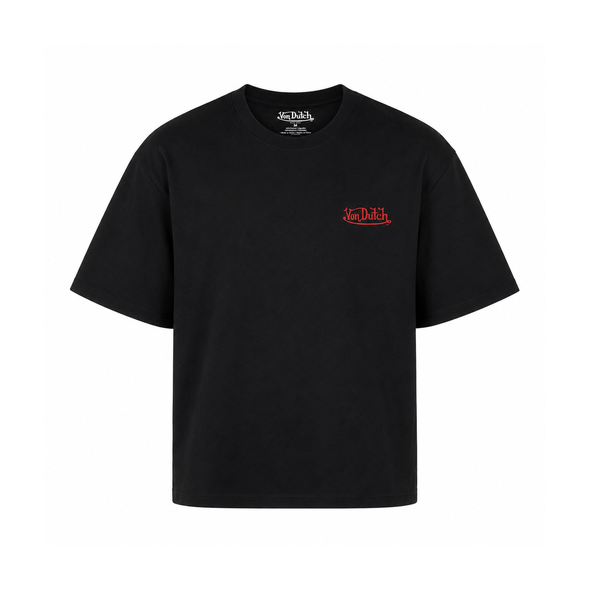 Tricou Von Dutch Craniu & Ochi Înaripat – Negru | Print Spate Color Oversized - imagine 2