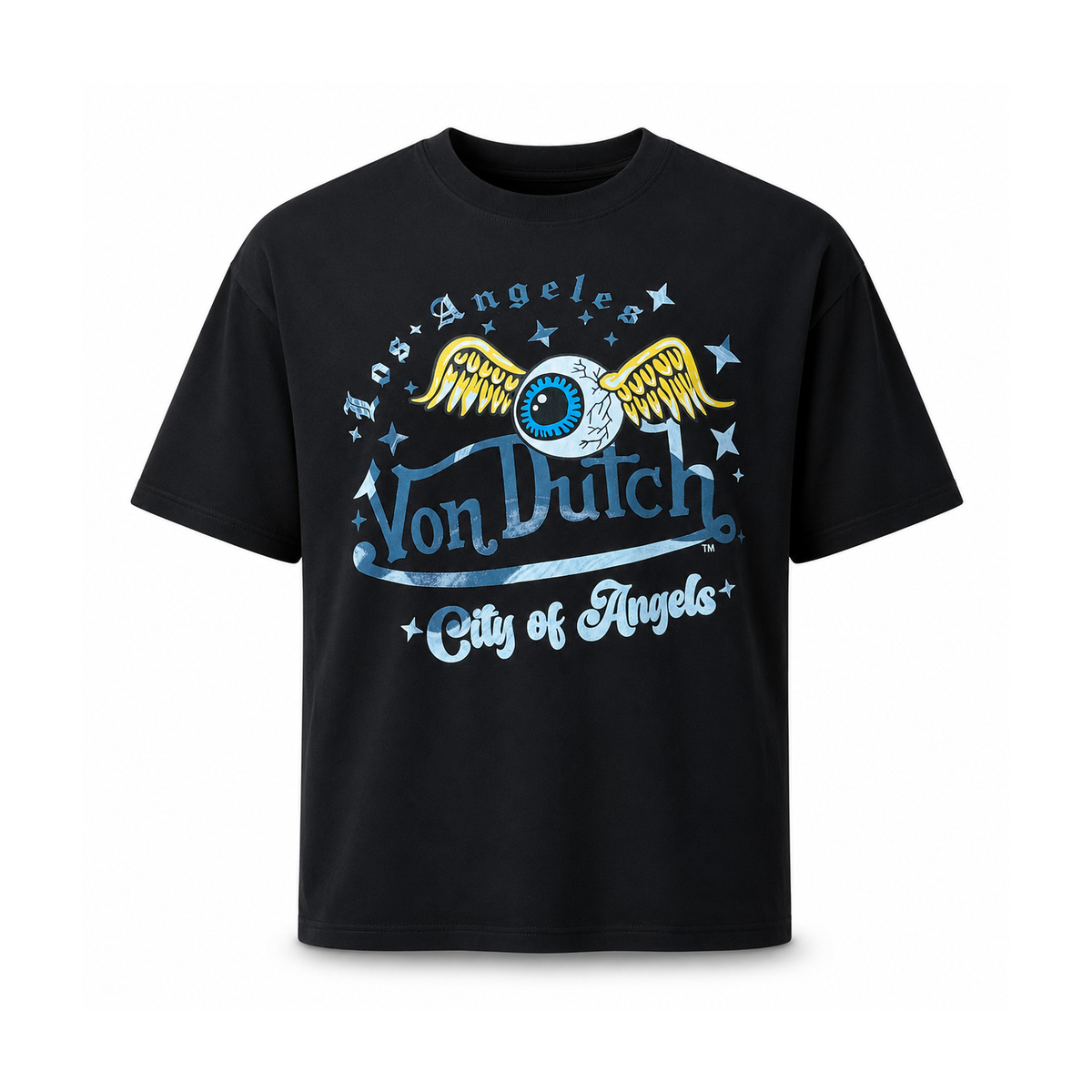 Tricou Von Dutch City Of Angels – Negru | Ochi Înaripat Oversized