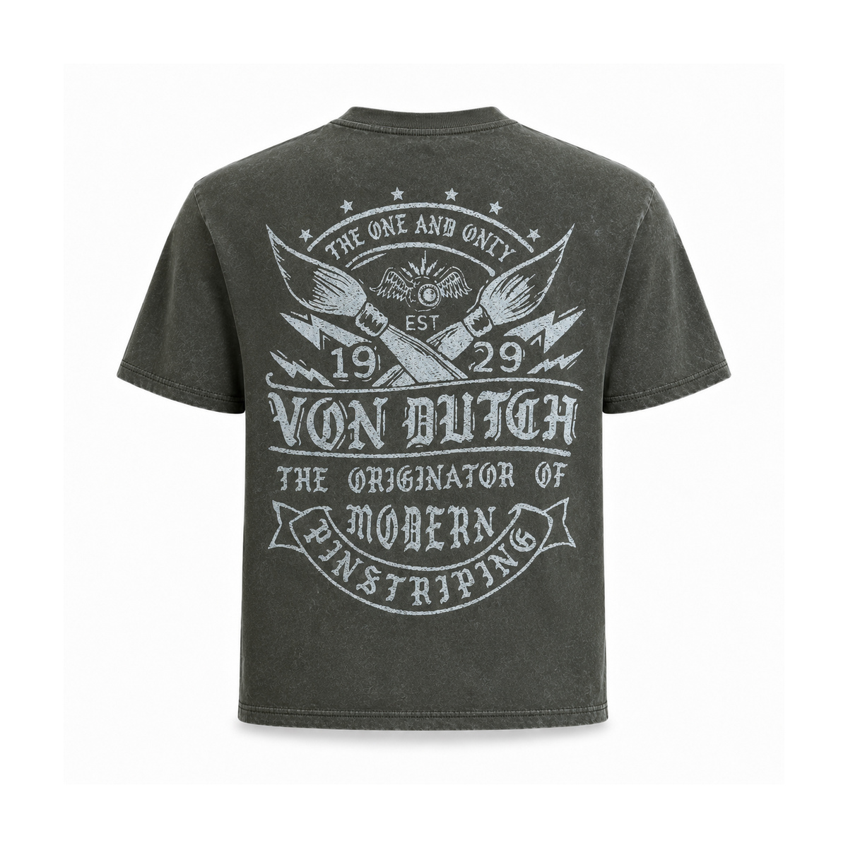 Tricou Von Dutch Modern Pinstriping 1929 – Washed Green Vintage | Unisex - imagine 2
